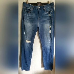Torrid Premium Sky High Skinny Stretchy Blue Denim Jeans Size 20R
